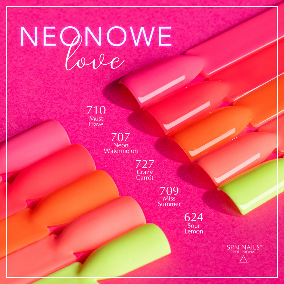 Wzorniki prezentujące różne odcienie lakierów z kolekcji Neonowe Love Wzorniki prezentujące różne odcienie lakierów z kolekcji Neonowe Love