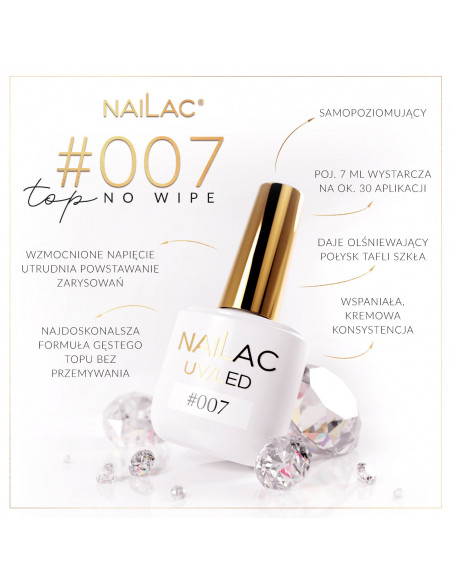 #007 Top hybrydowy - No Wipe NaiLac 7ml