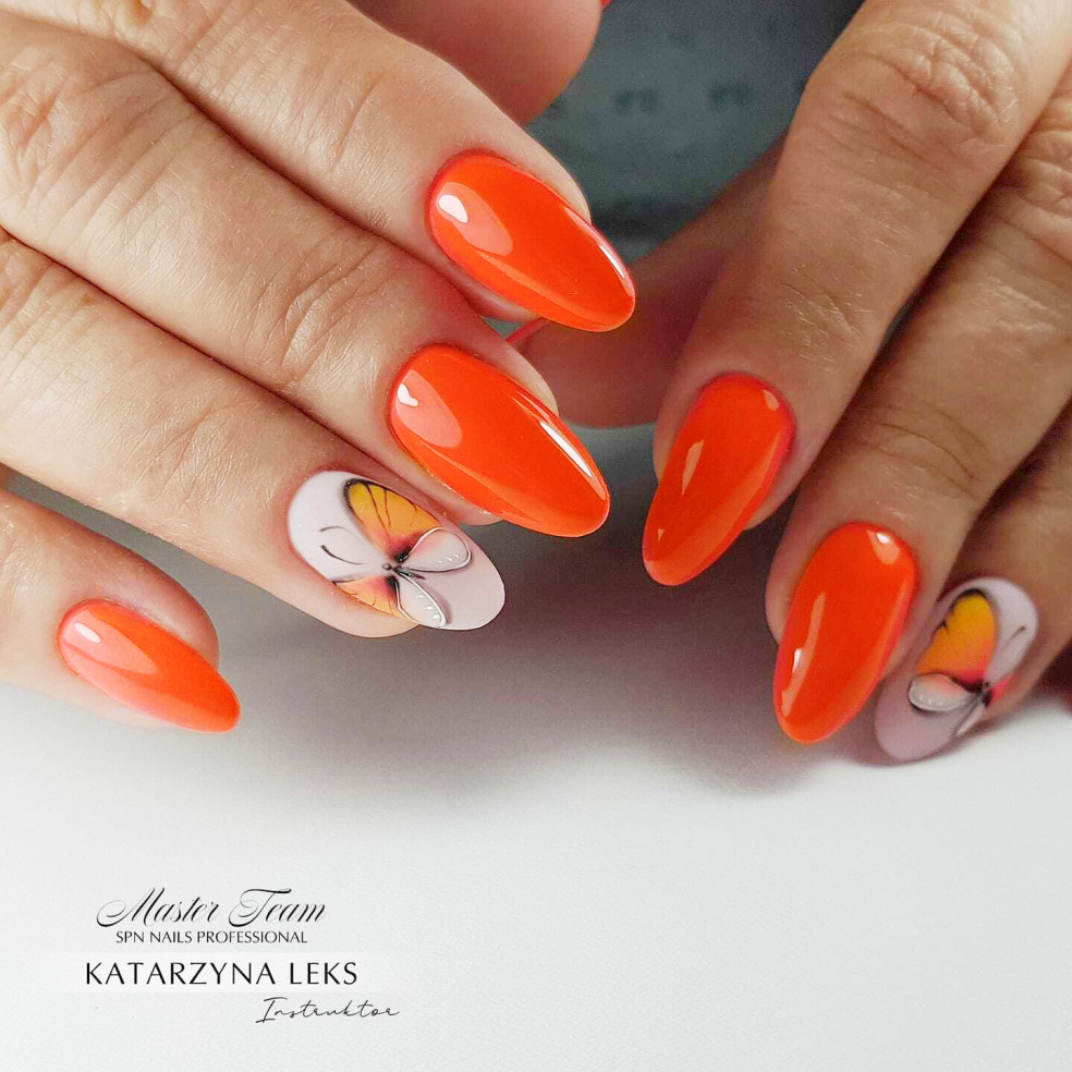 Pomarańczowy neonowy lakier hybrydowy