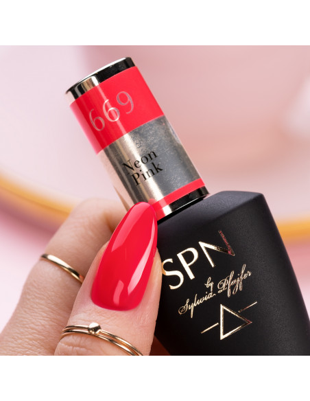 Lakier hybrydowy 669 Neon Pink UV LaQ 8ml