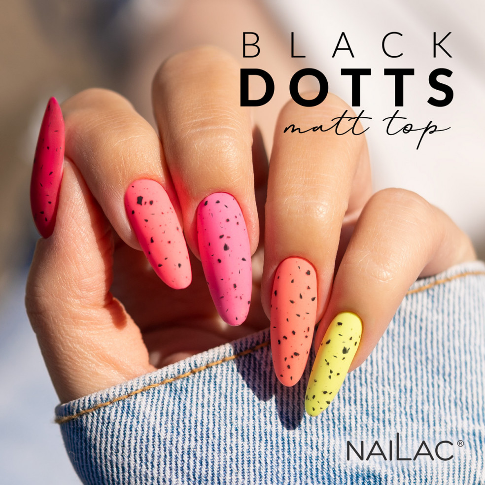 Black Dotts Matt TOP NaiLac 7ml Black Dotts Matt TOP NaiLac 7ml