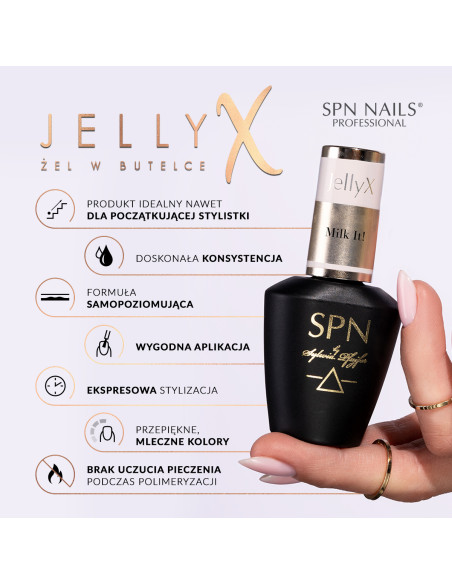 SPN Nails - Żel w butelce JellyX Creme de la Pink 8 ml