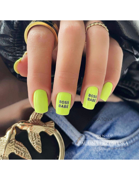 Neonowe żółte paznokcie hybrydowe Neonowe żółte paznokcie hybrydowe