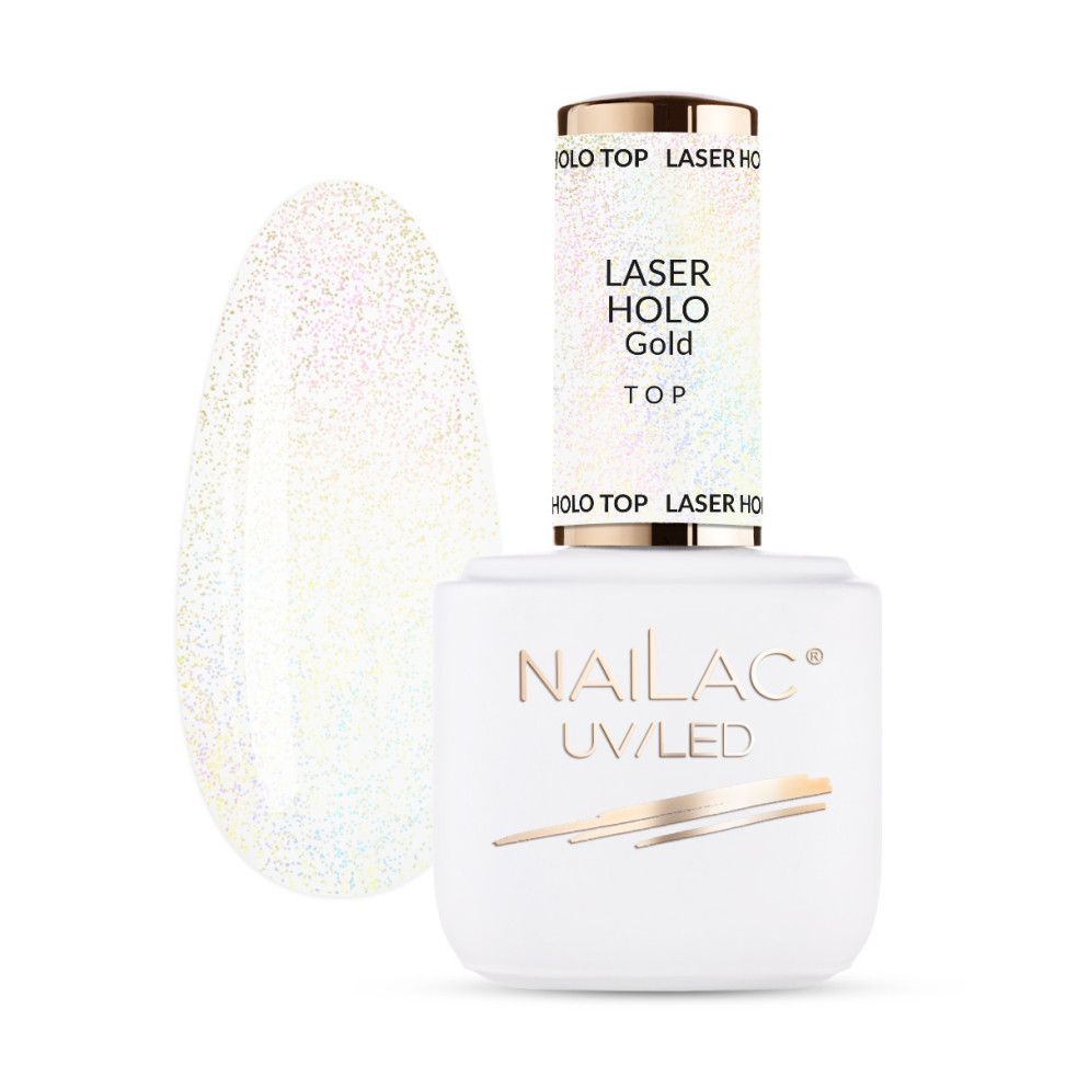 Hybrid top coat Laser Holo Top Gold NaiLac 7ml