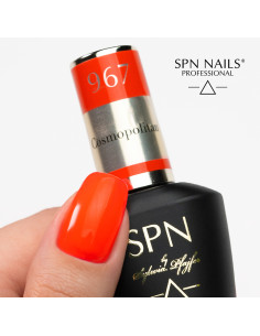 Butelka z lakierem  hybrydowymi splash w kolorze cimnym pomarańczowym 967 Cosmopolitan UV LaQ 8 ml 2