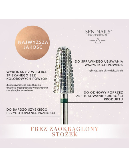 Frez Zaokrąglony stożek