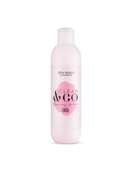 Płyn do odtłuszczania i przemywania paznokci - SPN - Clean&Go Raspberry Splash 1000ml
