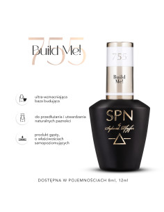 Buteleczka z bazą hybrydową budującą 755 Build Me! UV LaQ 12ml 2