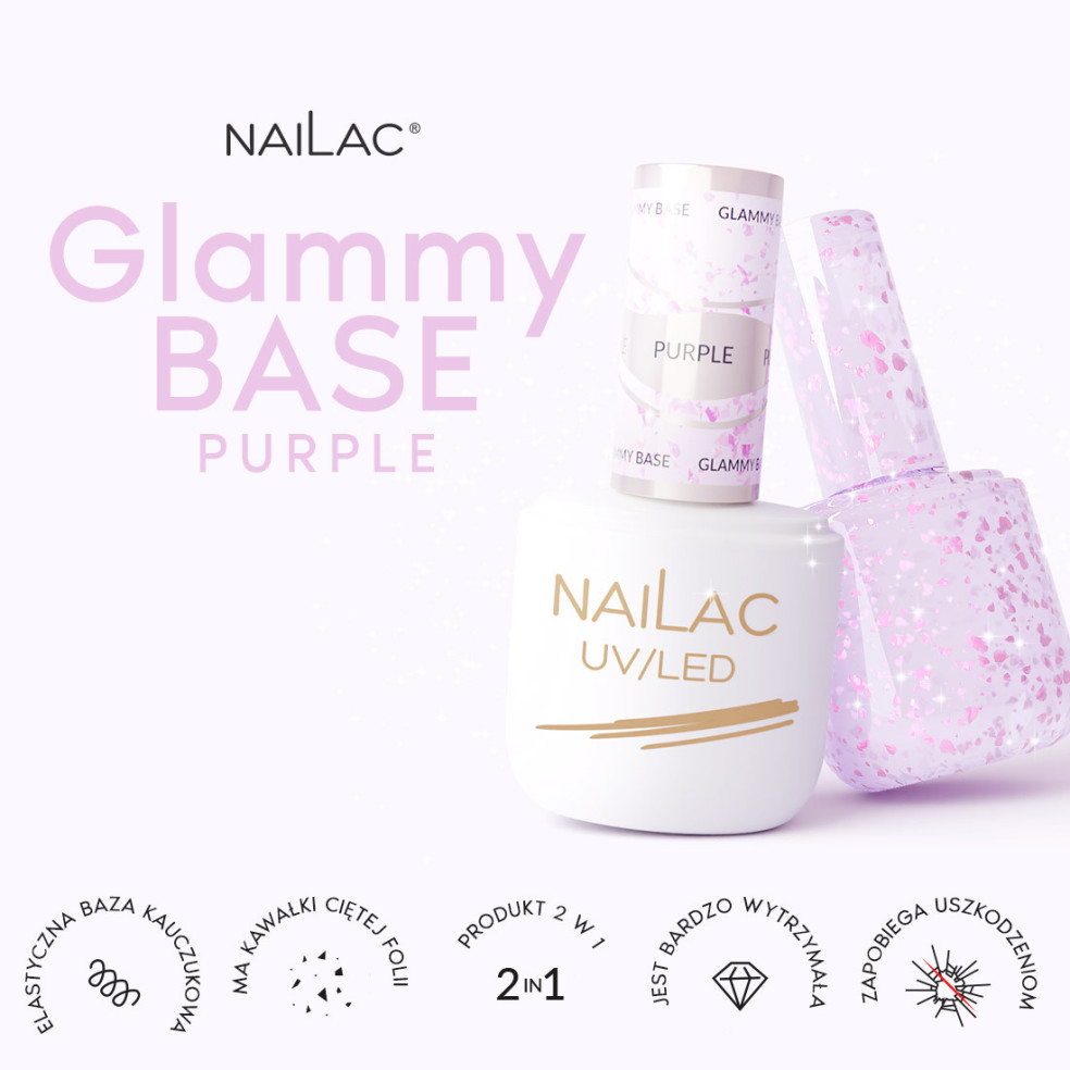 Baza kauczukowa Glammy Base Purple NaiLac 7ml