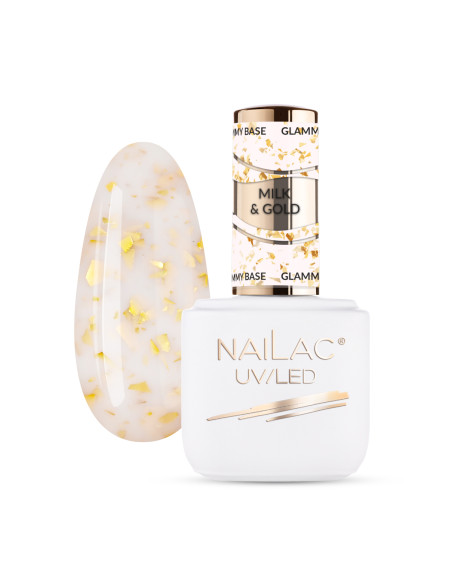 Rubber Base Glammy Base Milk&Gold NaiLac 7ml