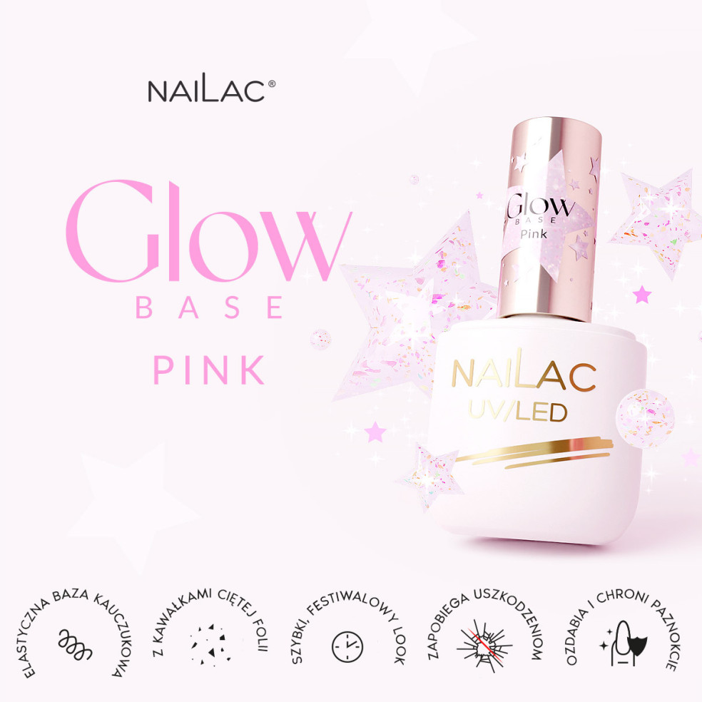 Baza kauczukowa Glow Base Pink NaiLac 7ml