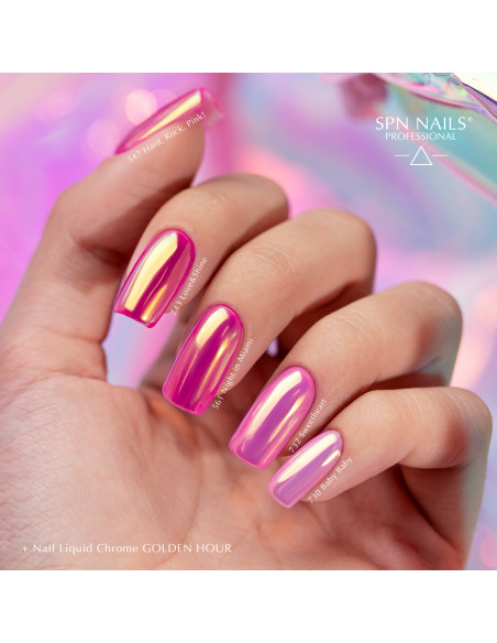 Pyłek w płynie Nail Liquid Chrome Golden Hour 8ml