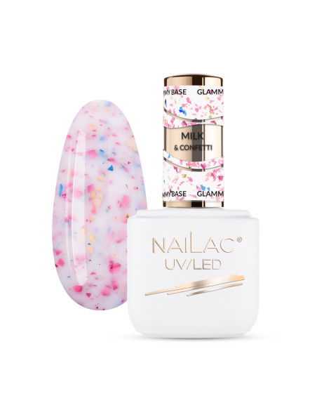 Rubber Base Glammy Base Milk&Confetti NaiLac 7ml
