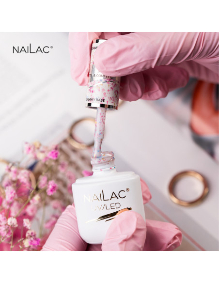 Rubber Base Glammy Base Milk&Confetti NaiLac 7ml