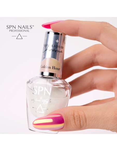 Pyłek w płynie Nail Liquid Chrome Golden Hour 8ml