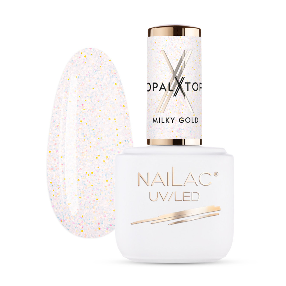 Hybrid top coat OpalX Top Milky Gold NaiLac 7ml