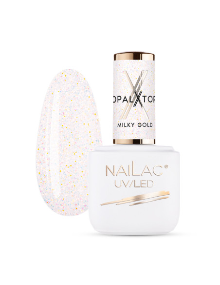 Hybrid top coat OpalX Top Milky Gold NaiLac 7ml