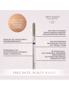 Frez do paznokci, skórek i stóp - duży, ścięty walec 2