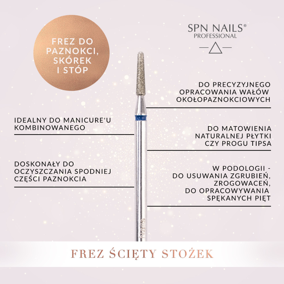 Diamond bit for nails, cuticles and feet - truncated cone