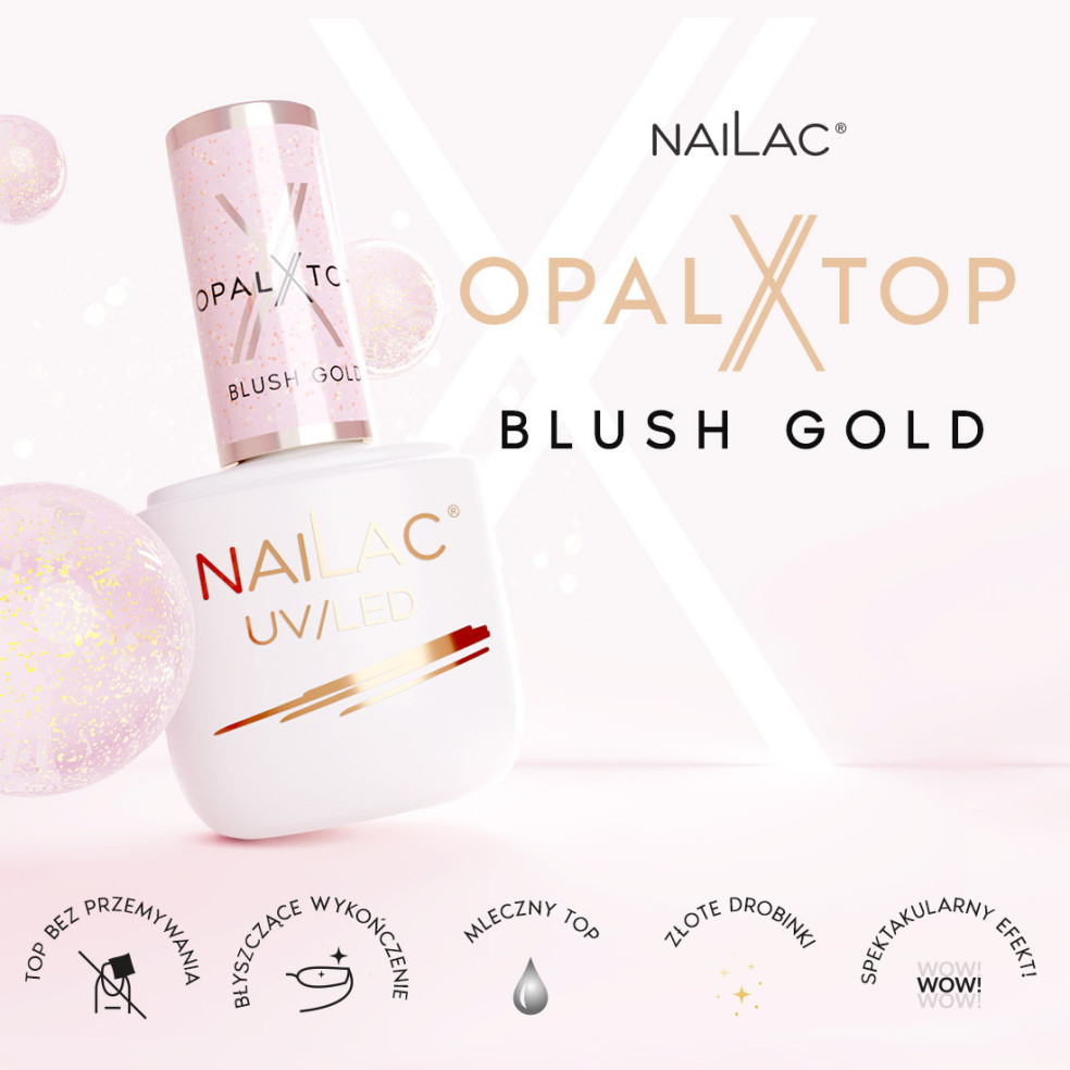 Hybrid top coat OpalX Top Blush Gold...