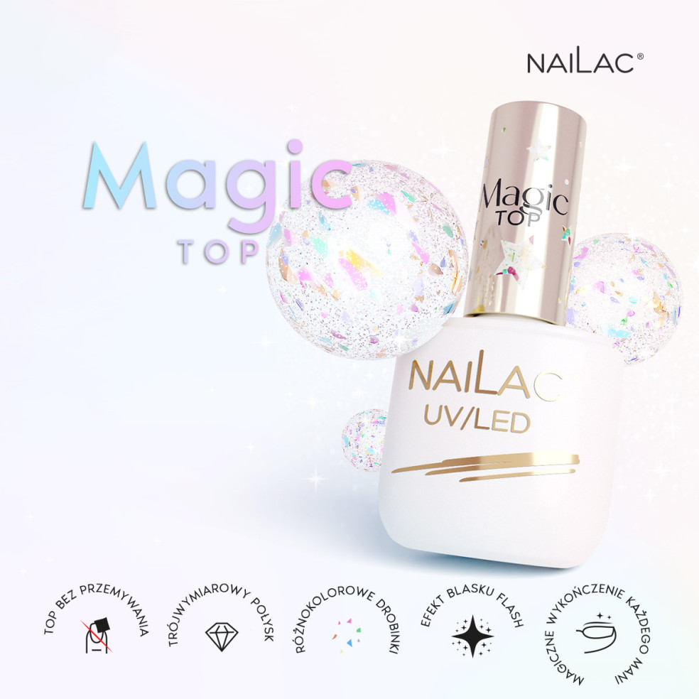 Top hybrydowy Magic Top NaiLac 7ml Top hybrydowy Magic Top NaiLac 7ml