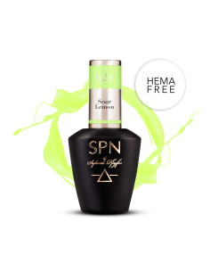 Butelka z lakierem hybrydowym 624 Sour Lemon i splashem w kolorze neonowym żółtym
