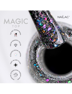 Butelka z topem hybrydowym i tipsem pokrytym topem Nailac Magic Top 2