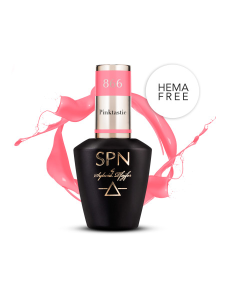 Butelka z lakierem hybrydowym i splashem w kolorze koralowym różowym