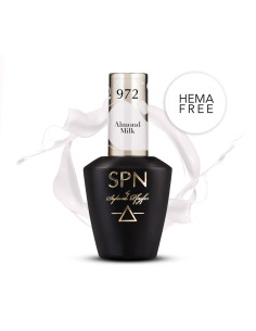 Butelka z lakierem hybrydowym i splashem w kolorze mlecznym 972 Almond Milk UV LaQ 8ml