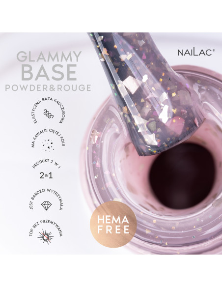 Rubber Base Glammy Base Powder&Rouge NaiLac 7ml