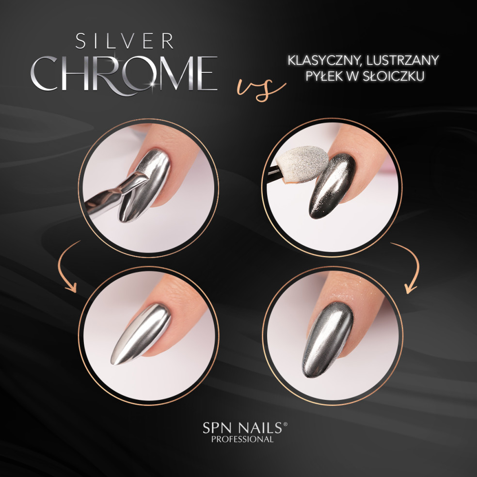 Lakier hybrydowy Silver Chrome UV LaQ... Lakier hybrydowy Silver Chrome UV LaQ...