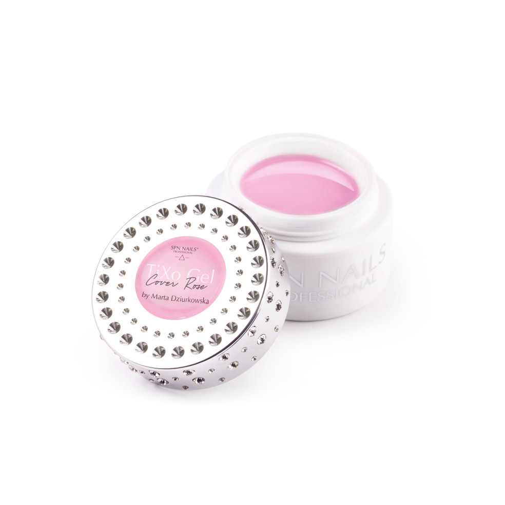 otwarty słoiczek z żelem TiXO w kolorze Cover Rose
