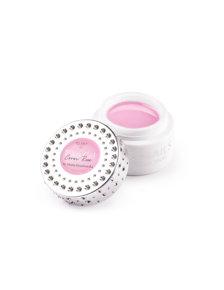 otwarty słoiczek z żelem TiXO w kolorze Cover Rose