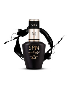 Butelka z lakierem hybrydowym i splashem w kolorze czarnym 503 Black Tulip