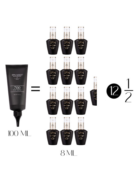 Top hybrydowy 700 Top Shine UV LaQ refill 100ml