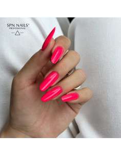 Butelka z lakierem hybrydowym i splash w kolorze neonowym czerwonym 966 Strawberry Margarita UV LaQ 8 ml 2