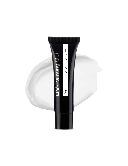 Tubka z farbką uv do zdobienia paznokci w kolorze białym Tubka z farbką uv do zdobienia paznokci w kolorze białym