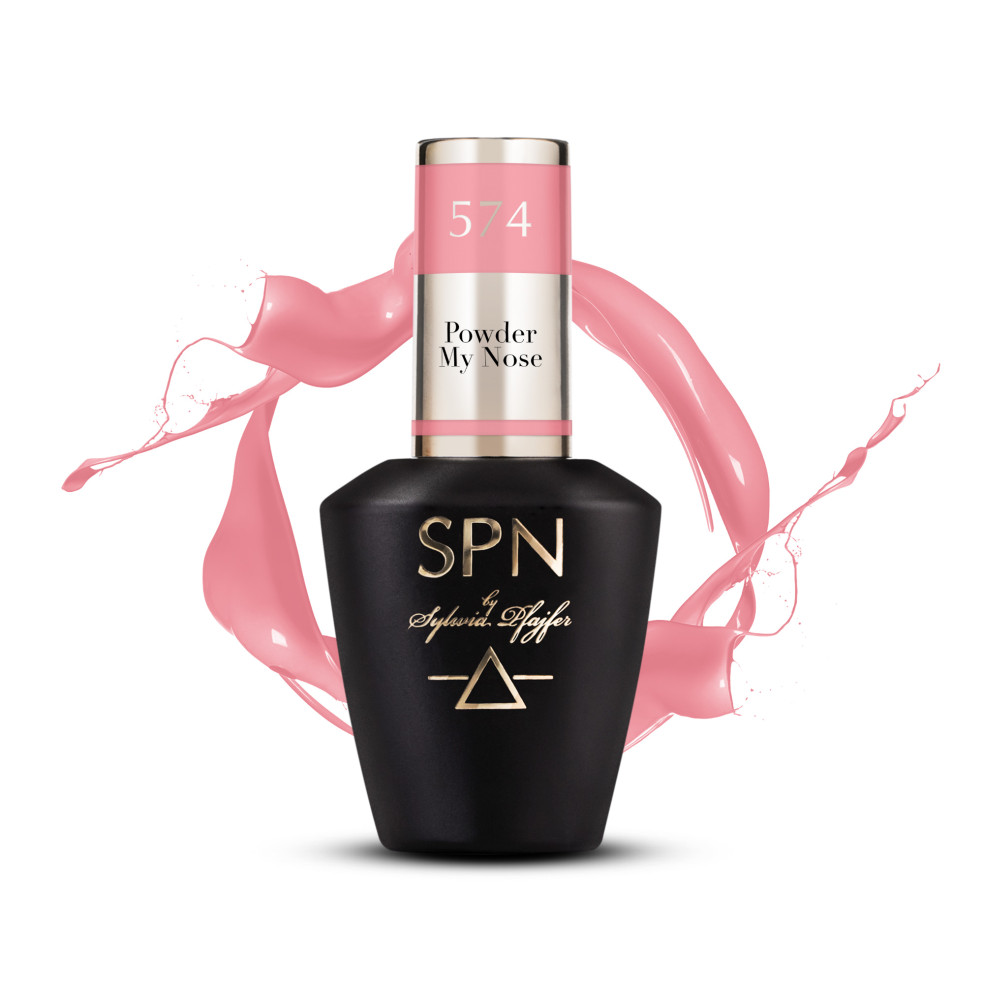 Butelka z lakierem hybrydowym i splashem w kolorze pudrowego różu 574 Powder My Nose