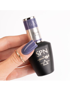 Butelka z lakierem hybyrdowym i splashem w kolorze ciemnym szarym 633 Pastel Iris 2