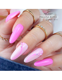 Butelka z lakierem hybrydowym i splashem w kolorze różowym 2