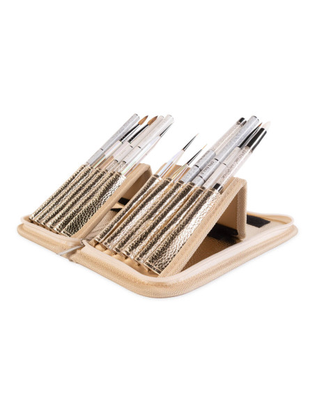 SPN Nails manicure brush organizer case - gold