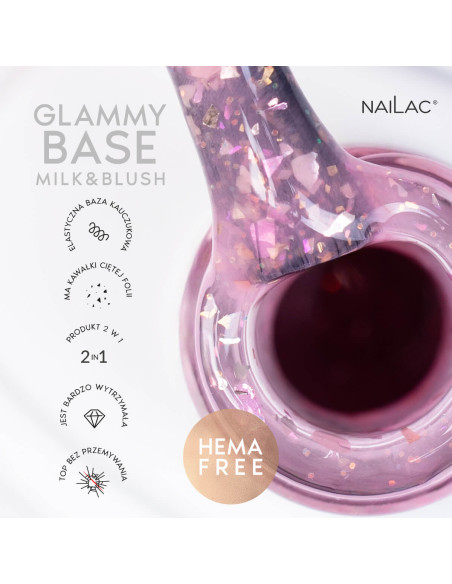 Rubber Base Glammy Base Milk&Blush NaiLac 7ml