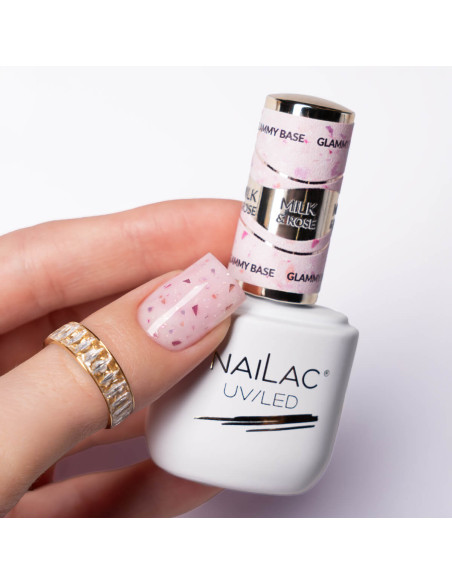 Baza kauczukowa Glammy Base Milk&Rose NaiLac 7ml