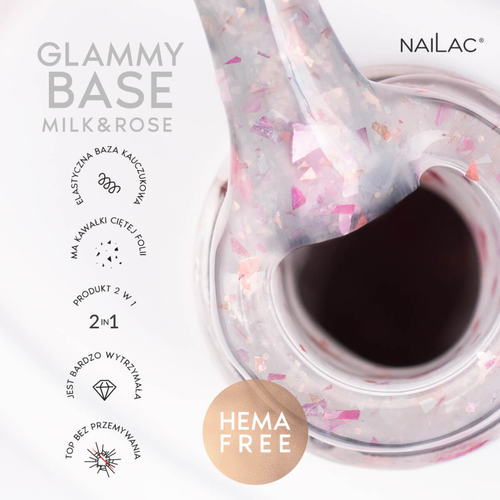 Baza kauczukowa Glammy Base Milk&Rose...