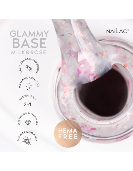Rubber Base Glammy Base Milk&Rose NaiLac 7ml