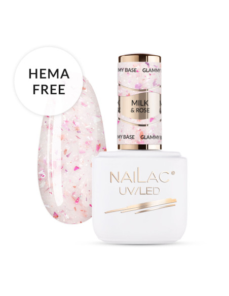 Baza kauczukowa Glammy Base Milk&Rose NaiLac 7ml