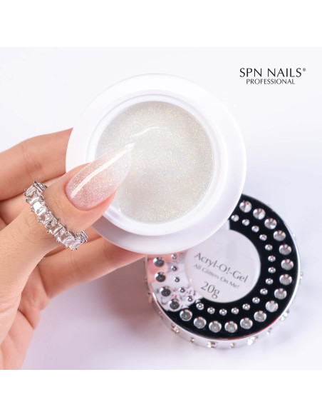 Akrylożel Acryl-O!-Gel All Glitters On Me! mleczny z brokatem 20g