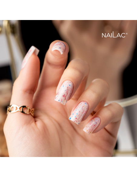 Rubber Base Glammy Base Milk&Confetti NaiLac 10ml