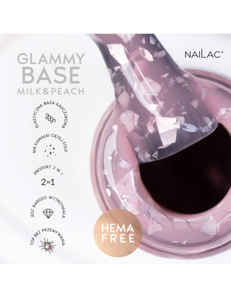 Rubber Base Glammy Base Milk&Peach NaiLac 10ml
