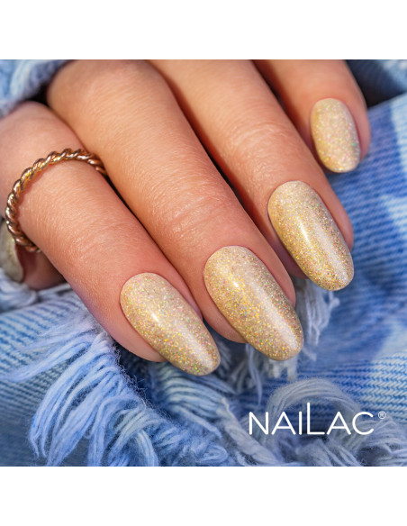 Hybrid top coat Laser Holo Top Gold NaiLac 10ml